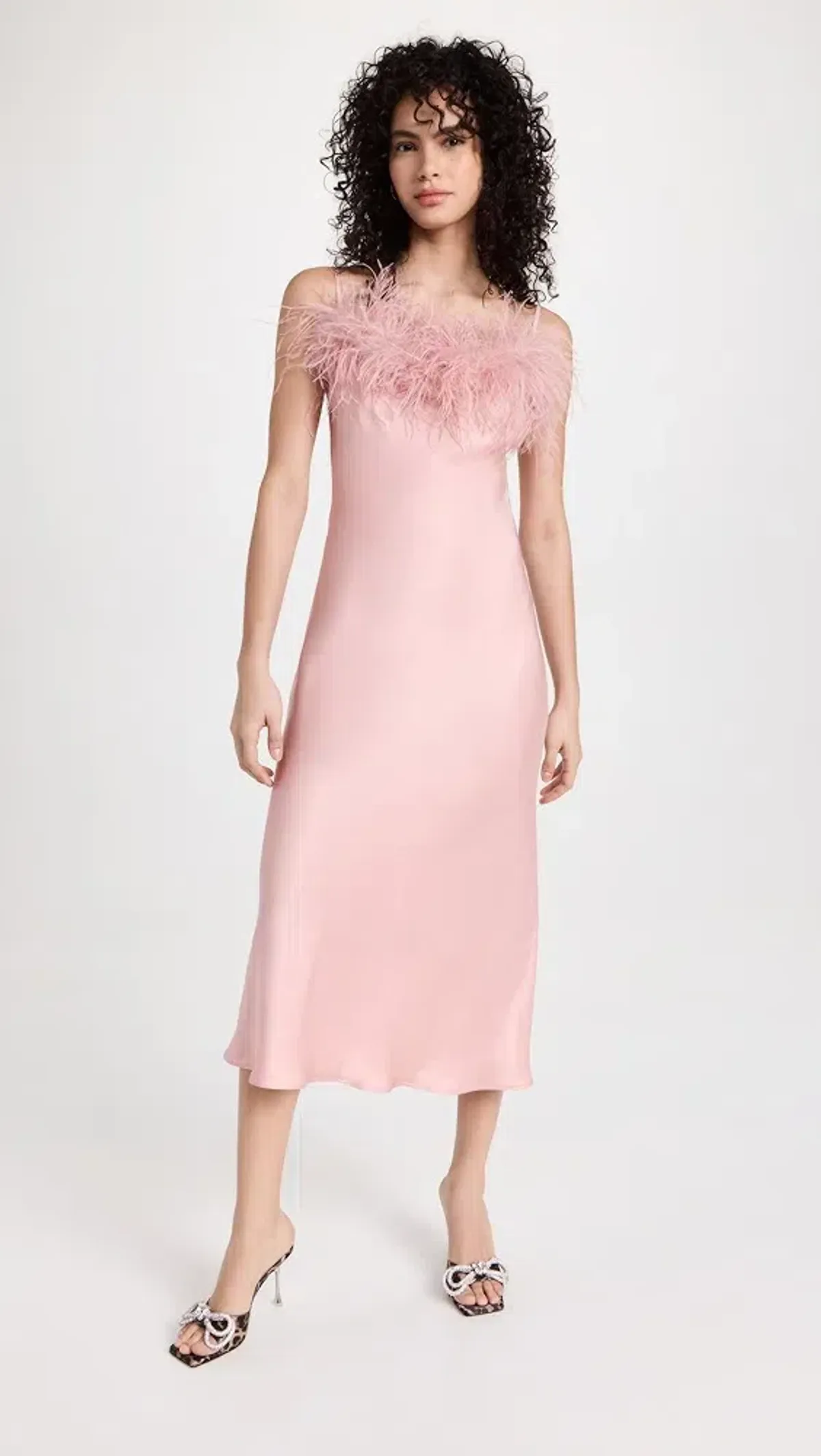 Sleeper Boheme Slip Maxi Dress Pink Size L for rent on The Volte - main image