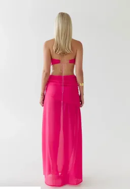 HNTR the label Gigi Set Maxi Dress Magenta Size AU 8 for rent on The Volte - image 2