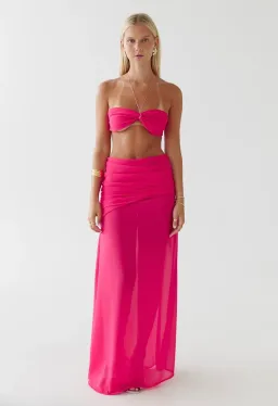 HNTR the label Gigi Set Maxi Dress Magenta Size AU 8 for rent on The Volte - image 1