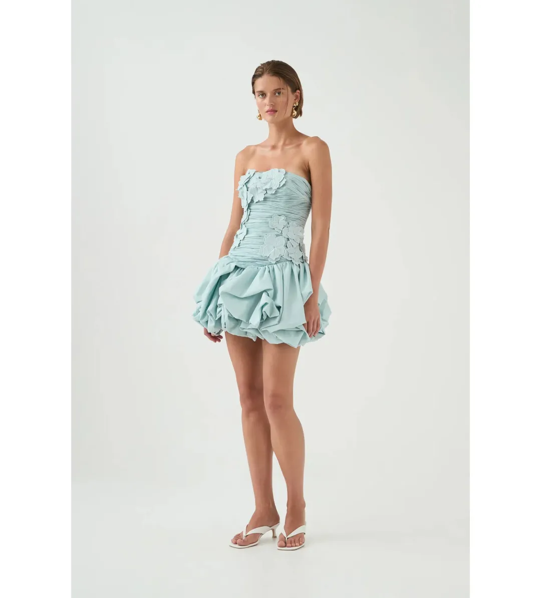Aje Splendour Mini Dress in Silver Blue Size 12 for rent on The Volte - main image