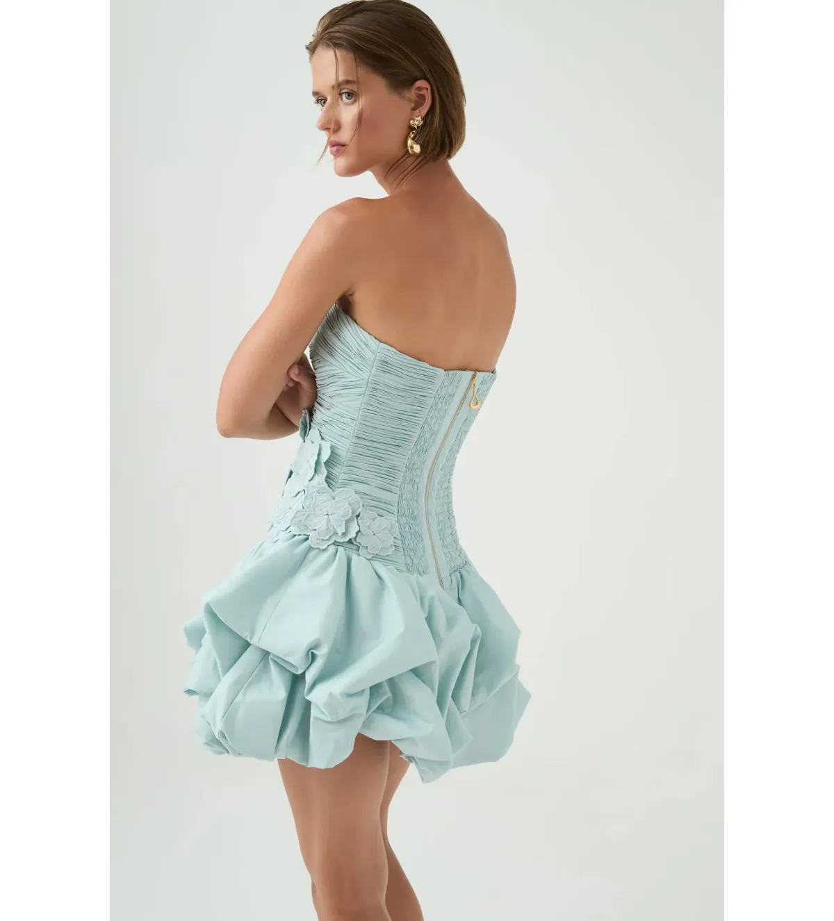 Aje Splendour Mini Dress in Silver Blue Size 12 - Image 5