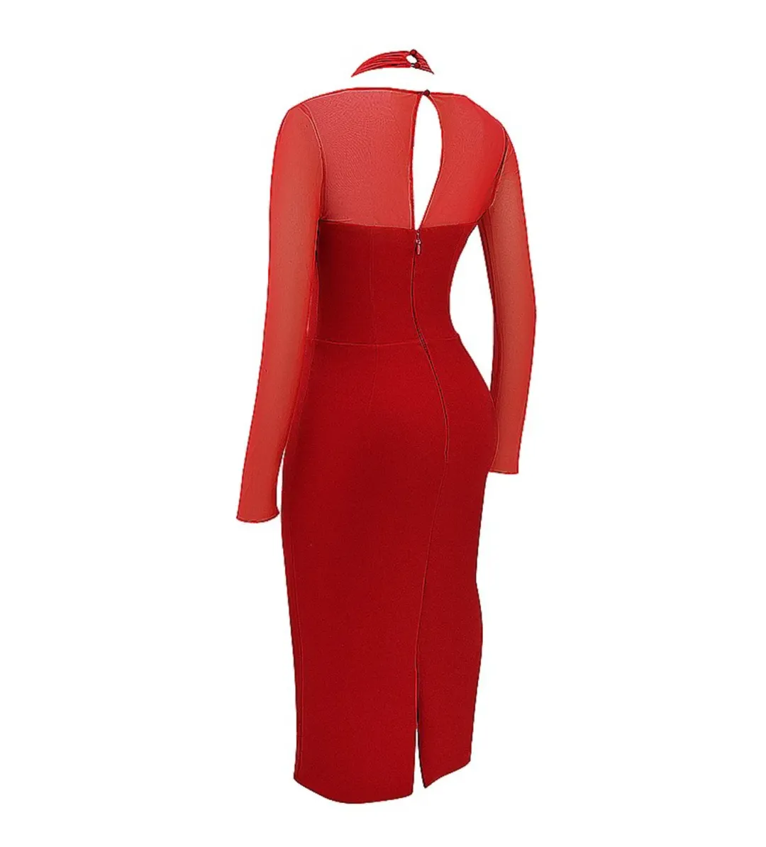 House of CB Yasmin Plunge Midi Dress Scarlet Size S/AU 8 for rent on The Volte - main image