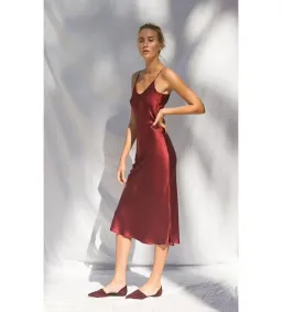 Silk Laundry 90s Slip Dress in Burgundy Size Large / AU 12 for rent on The Volte - image 3