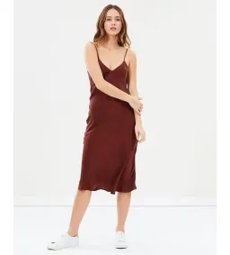 Silk Laundry 90s Slip Dress in Burgundy Size Large / AU 12 for rent on The Volte - image 2