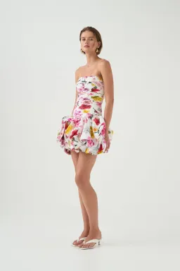 Aje Violette Bubble Hem Mini Dress Collage Floral Size AU 8 for rent on The Volte - image 2