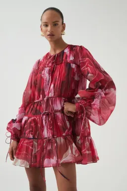 Aje Flora Mini Dress Red Size 8 for rent on The Volte - image 2