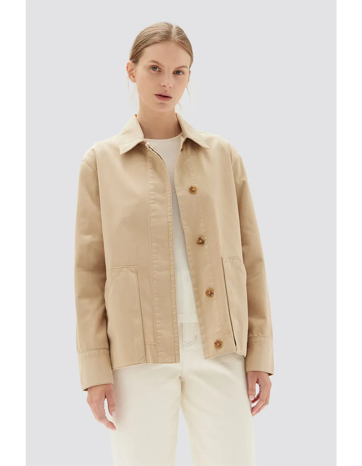 Assembly Label Madison Jacket Light Khaki Size AU 10 for rent on The Volte - main image