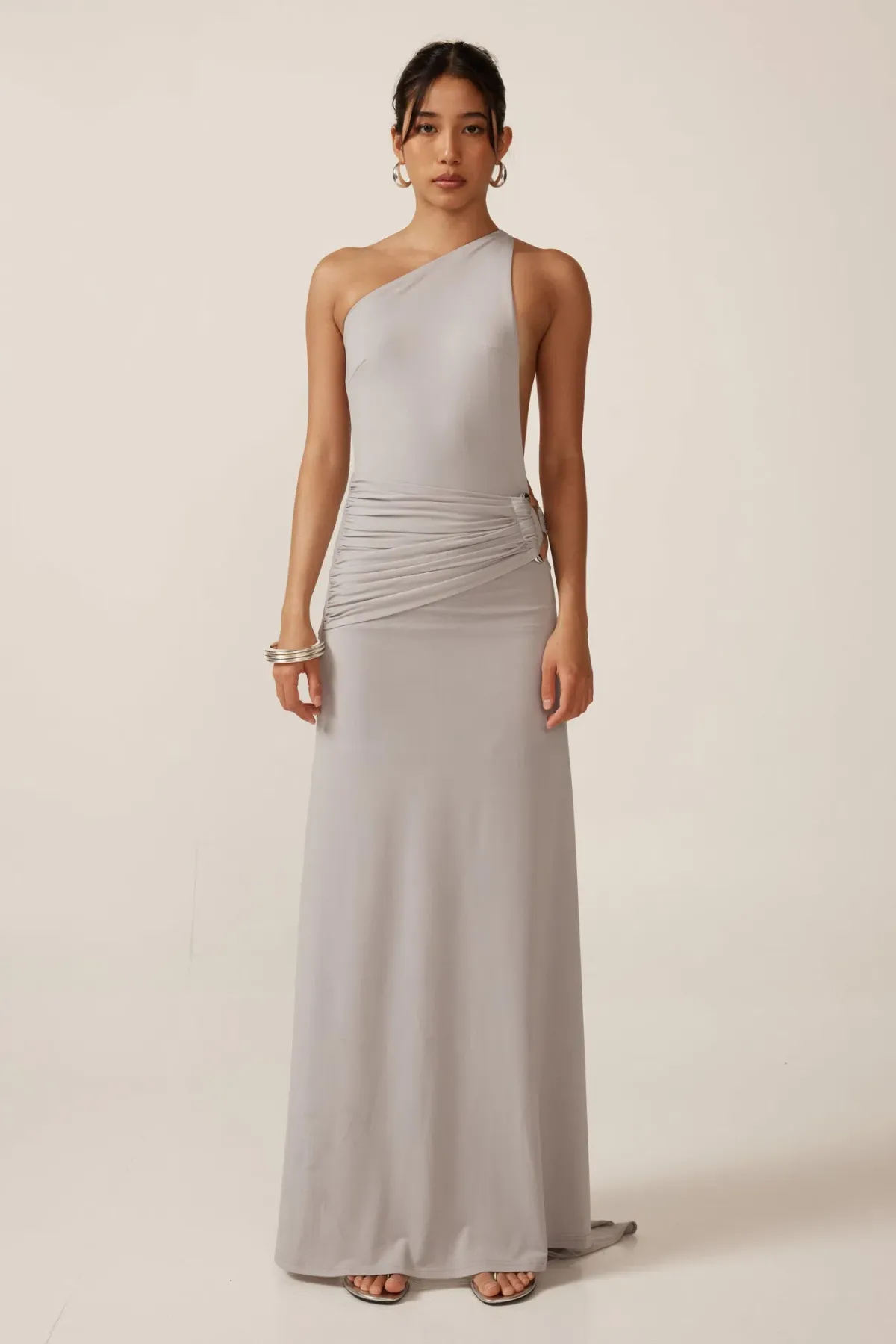 Ance Gria Gaia Maxi Dress Silver Grey Size S / AU 8 - Image 4
