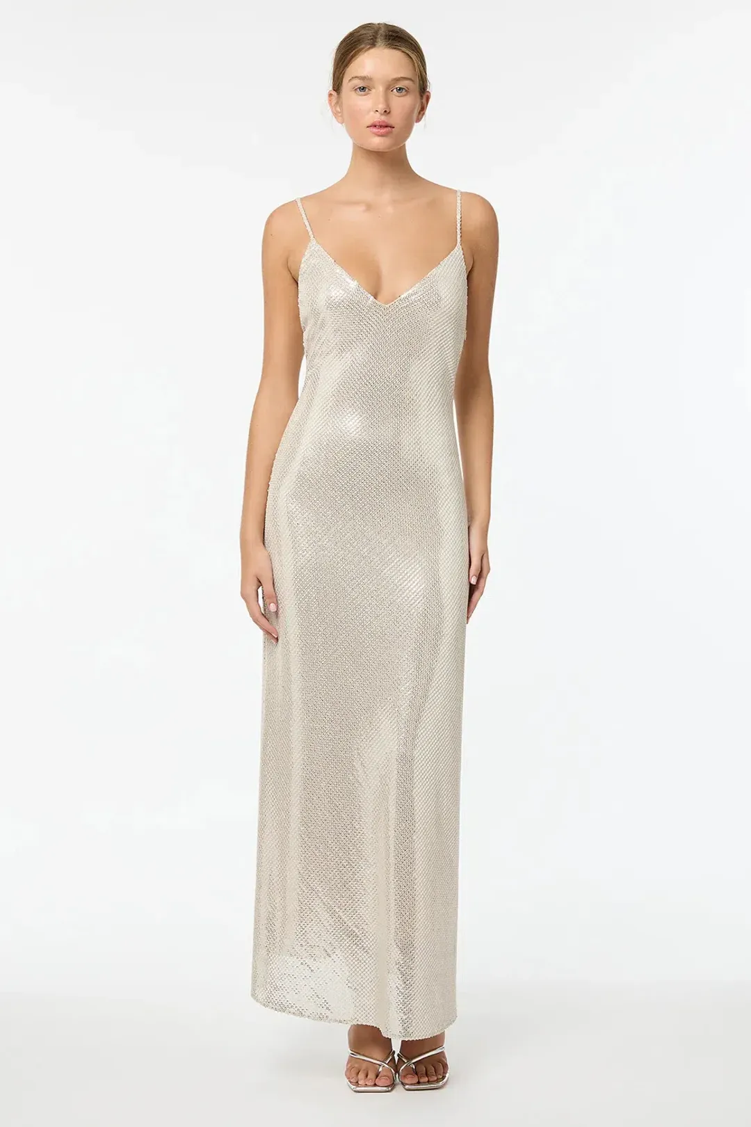 Manning Cartell High Voltage Slip Dress Nude Silver Size AU 4 for rent on The Volte - main image
