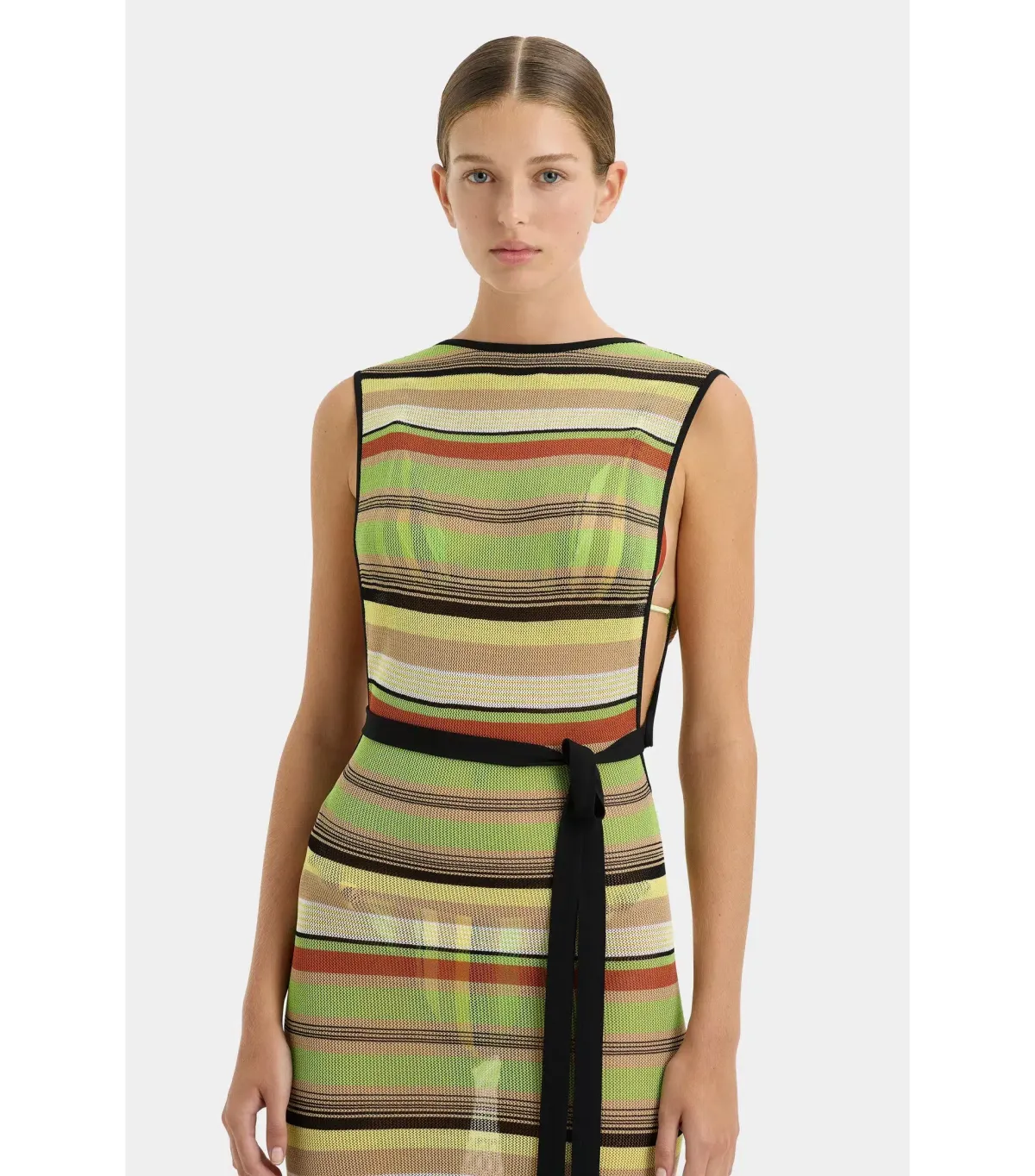 Sir The Label Coastline Tie Dress in Palm Stripe Size 4/AU 14 - Image 2