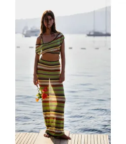 Sir The Label Coastline Tie Dress in Palm Stripe Size 4/AU 14 for rent on The Volte - image 4