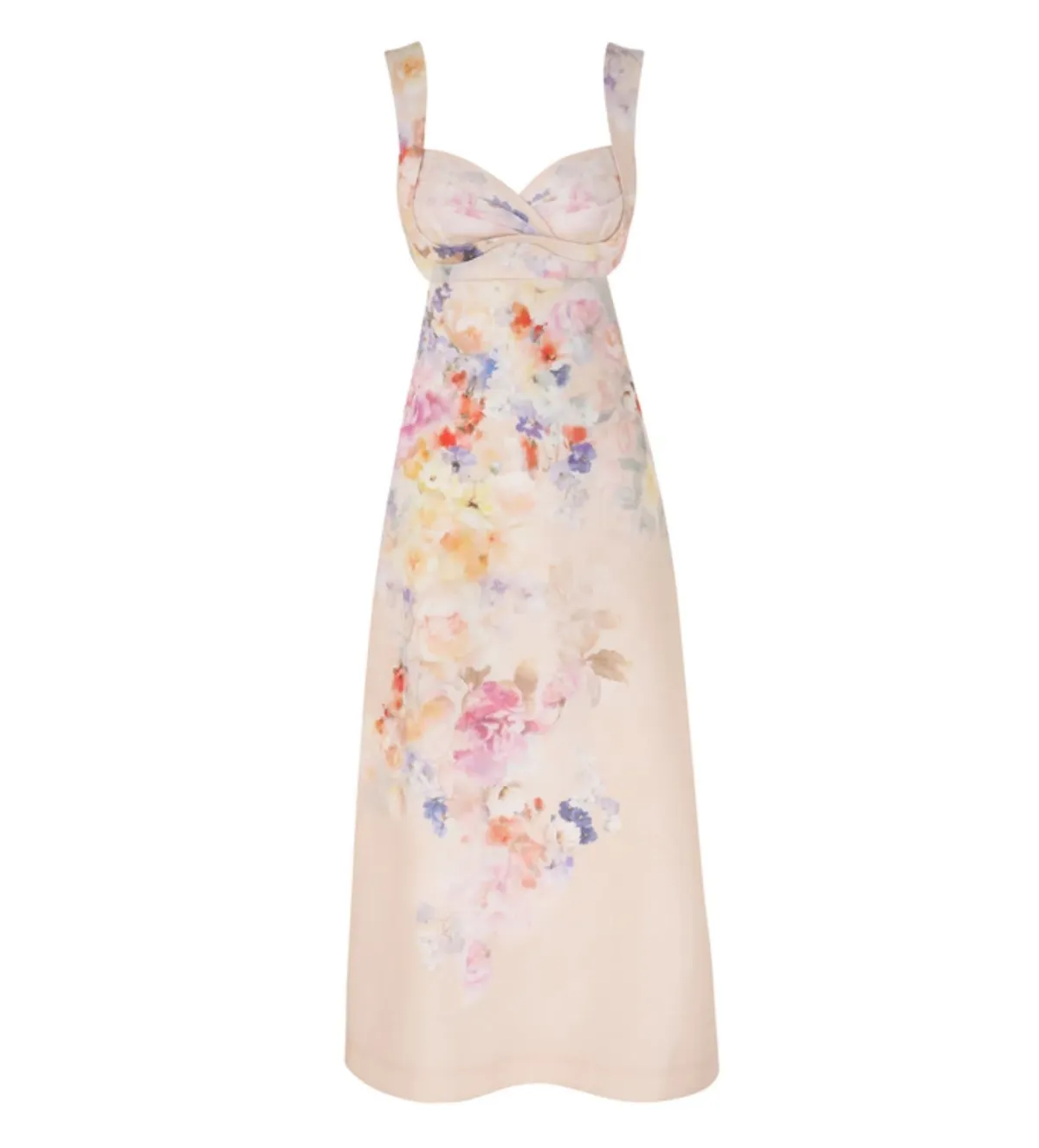 Zimmermann Crush Midi Dress in Multi Floral Size 4 / AU 16 for rent on The Volte - main image