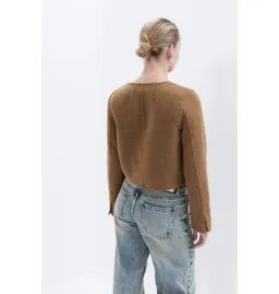 Unison Cropped Jacket Camel Size AU 8 for rent on The Volte - image 3