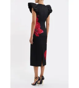 Rebecca Vallance Chaya Midi Dress Black Floral Size AU 10 for rent on The Volte - image 3
