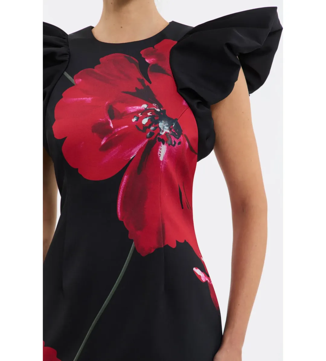 Rebecca Vallance Chaya Midi Dress Black Floral Size AU 10 for rent on The Volte - main image