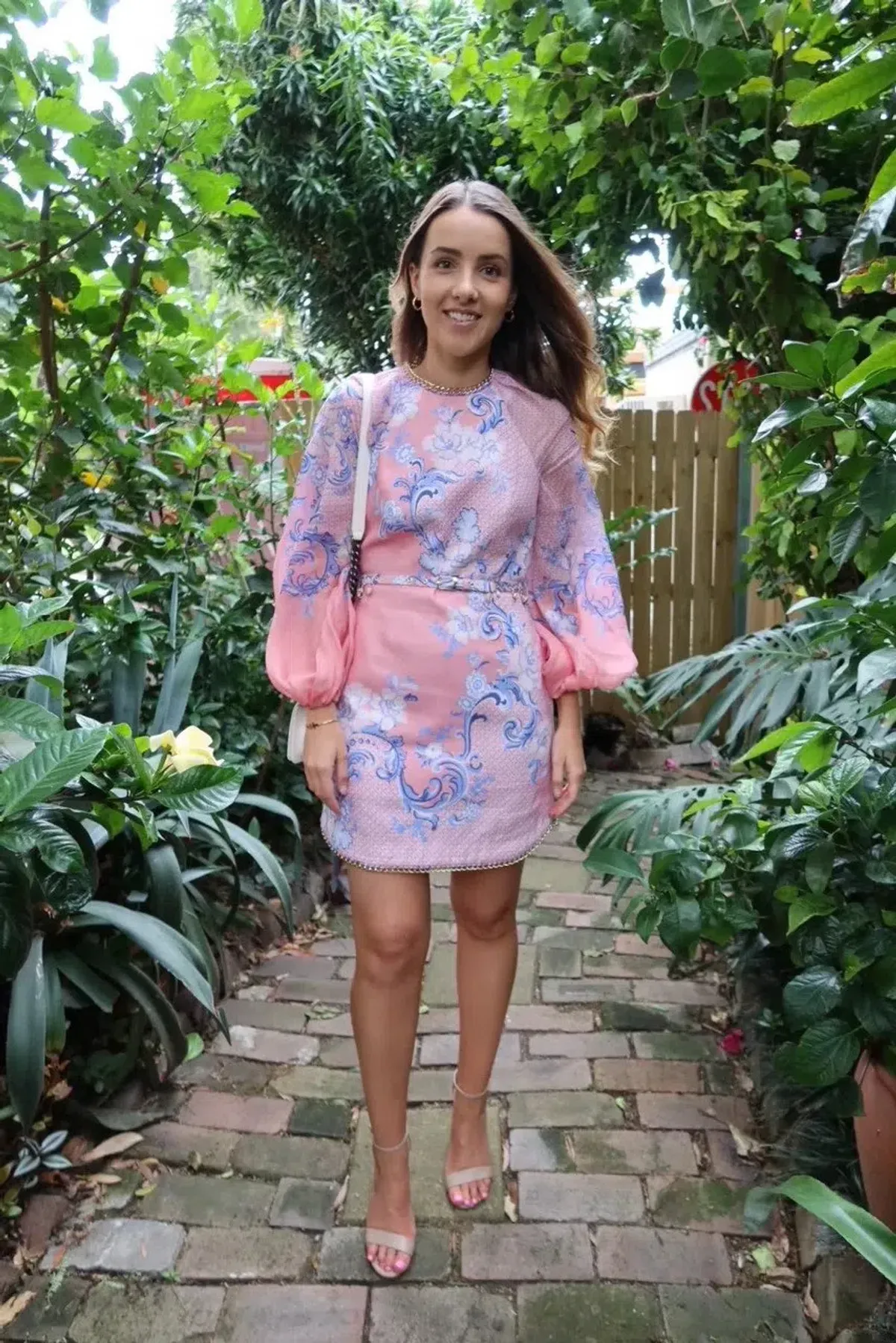 Zimmermann Postcard Mini Dress Swirl Floral Coral Print (Size 0 / Au 8) - Image 3