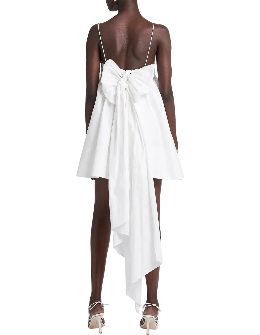 Aje Catina Bow Back Mini Dress Ivory White Size 10 for rent on The Volte - main image