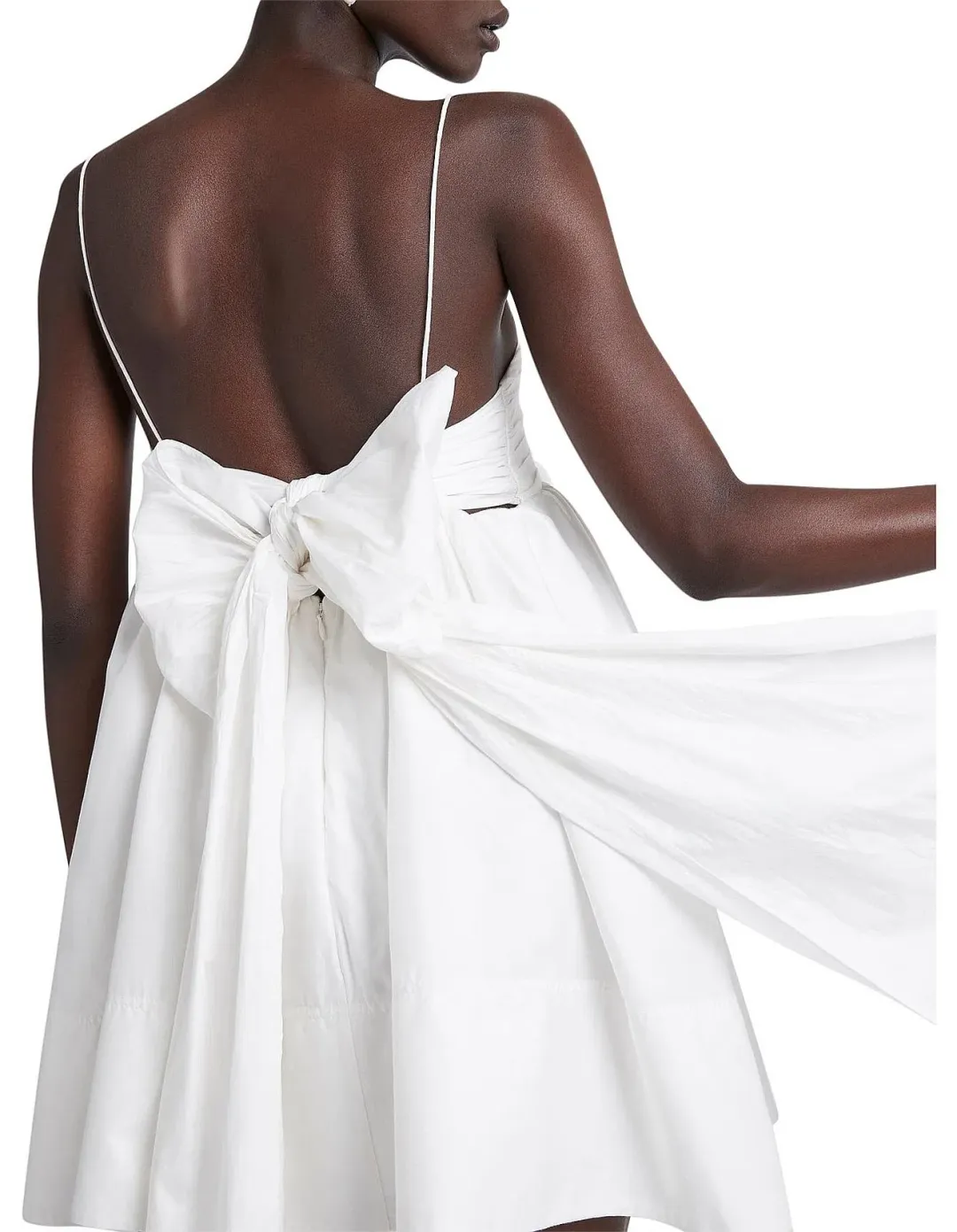 Aje Catina Bow Back Mini Dress Ivory White Size 10 for rent on The Volte - main image