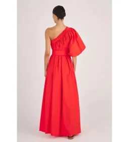 Oroton One Shoulder Maxi Dress True Red Size AU 14 for rent on The Volte - image 3