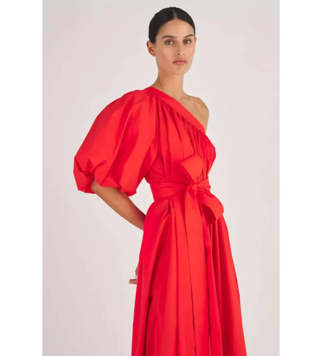 Oroton One Shoulder Maxi Dress True Red Size AU 14 for rent on The Volte - main image