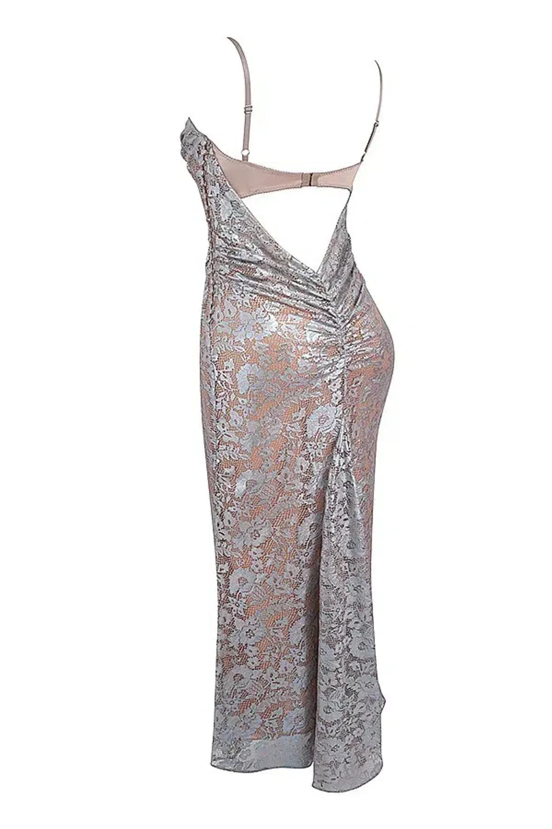 House of CB Azzurra Lace Godet Gown in Ice Blue Size S/AU 8 for rent on The Volte - main image