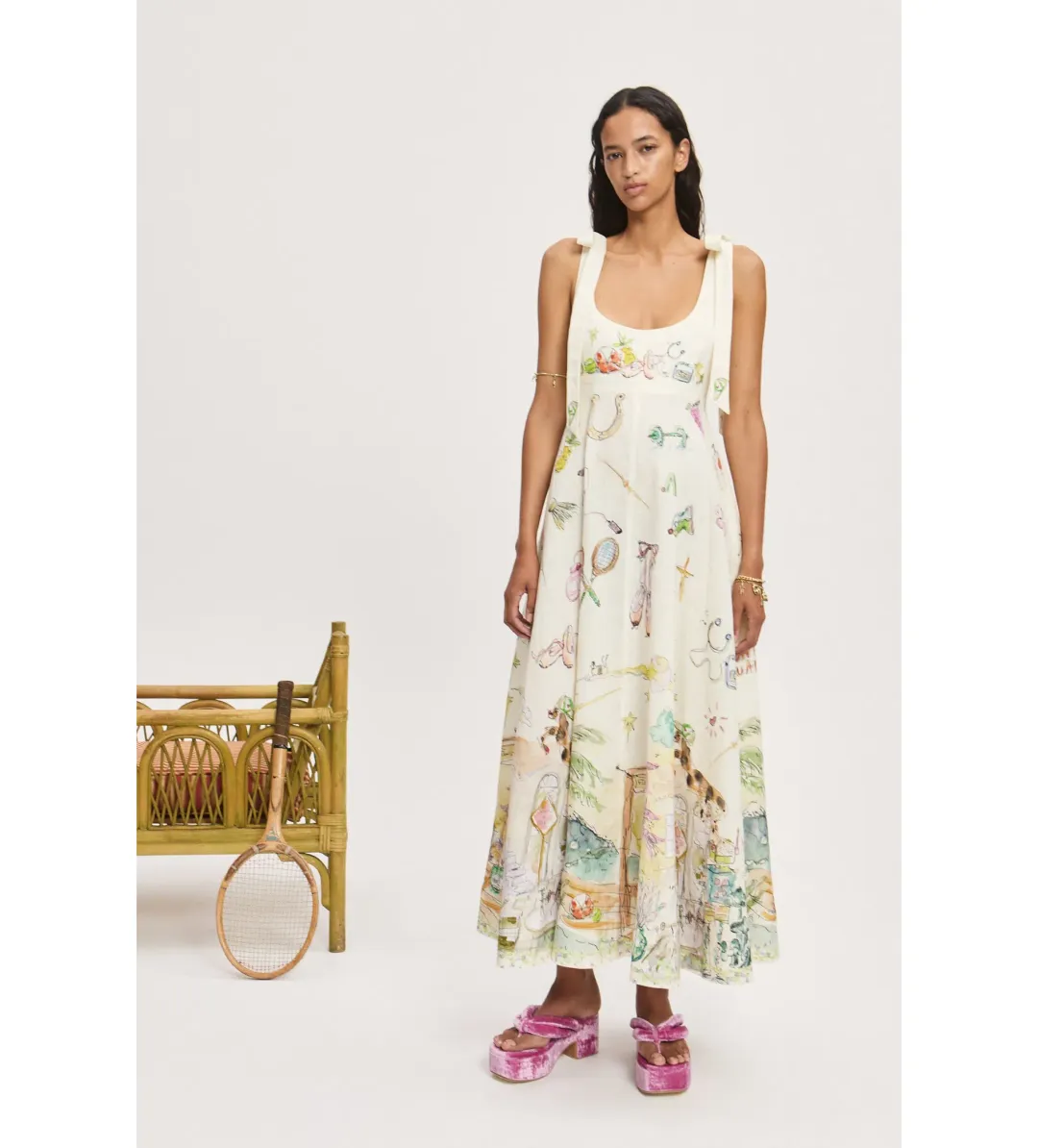 Alemais Anouk Ballet Sundress in white Size AU 16 for rent on The Volte - main image