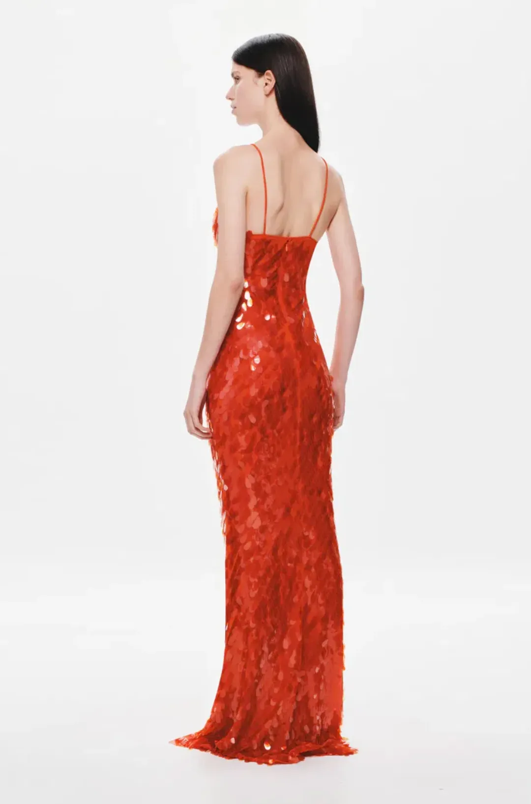 Misha Sapphire Sequin Maxi Dress Red Size 10/M for rent on The Volte - main image