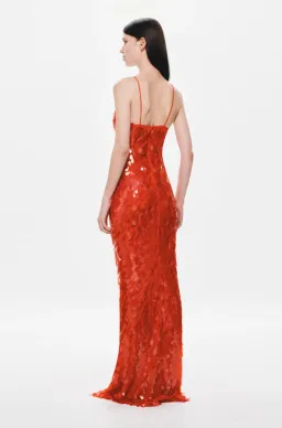 Misha Sapphire Sequin Maxi Dress Red Size 10/M for rent on The Volte - image 3