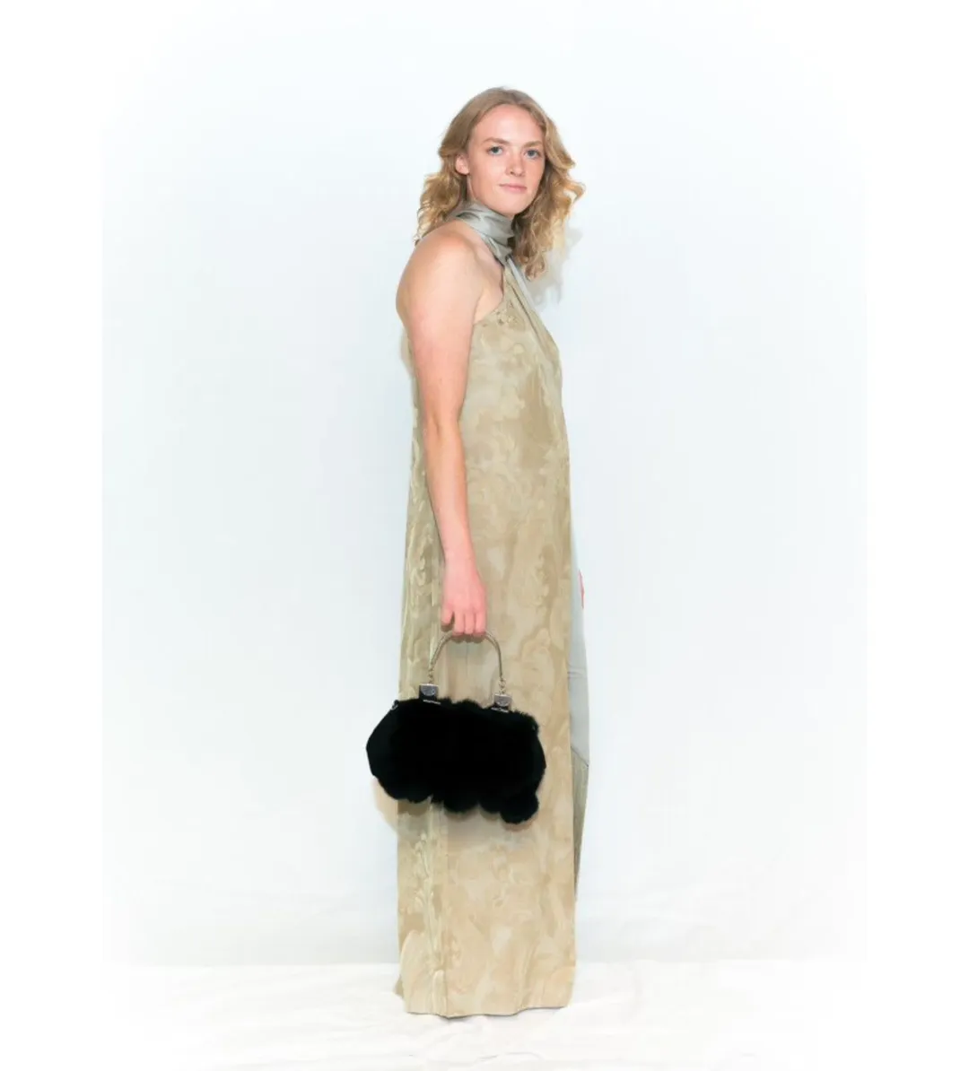 Taller Marmo Kempner Scarf Dress in Green Print Size 14 for rent on The Volte - main image