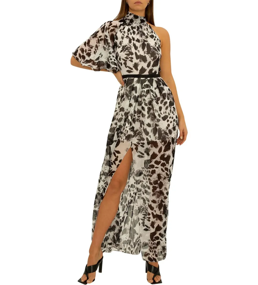 Carla Zampatti Garden Party Dress Black and White Print Size 14 for rent on The Volte - main image