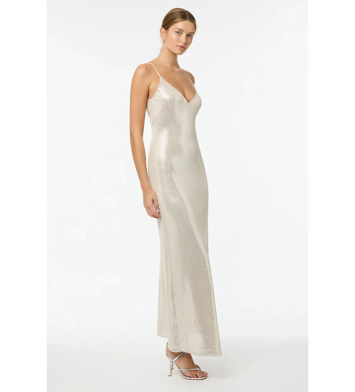 Manning Cartell High Voltage Slip Dress in Silver Sequin Size M / AU 10 - Image 2