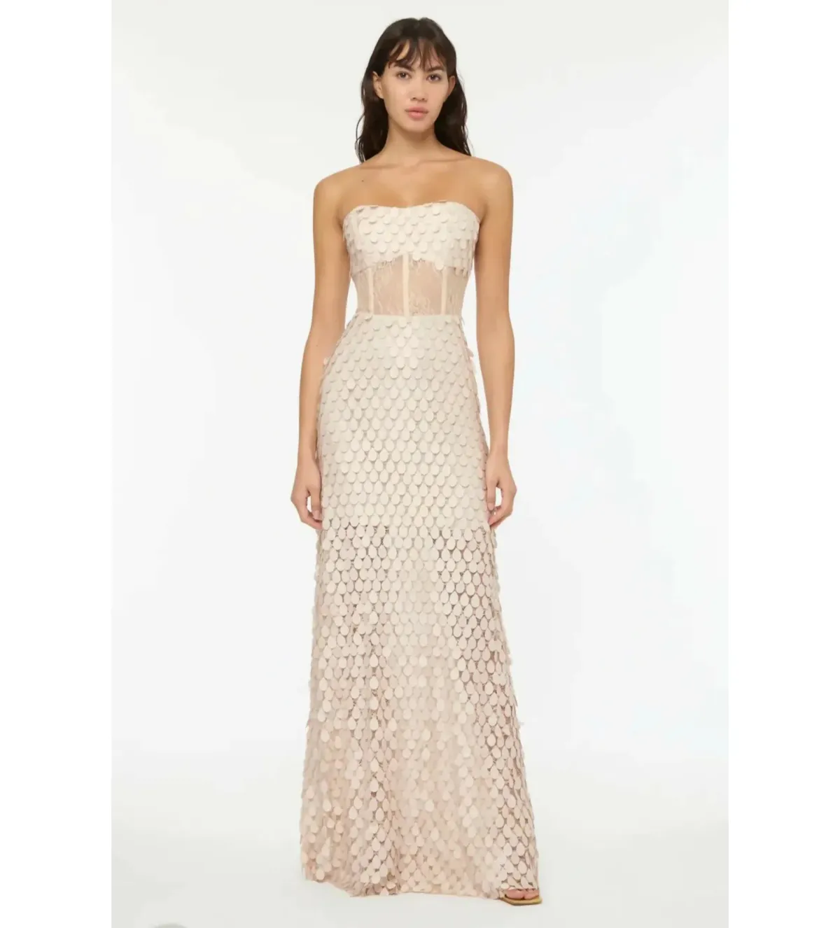 Manning Cartell Supreme Extreme Strapless Gown in Chalk Size S / AU 8 for rent on The Volte - main image