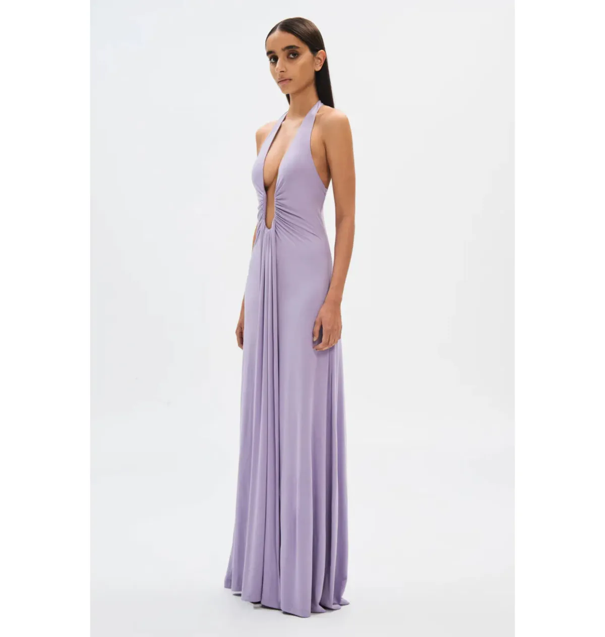 Misha Jennifer Cupro Maxi Dress Lilac Size 6/XS - Image 3
