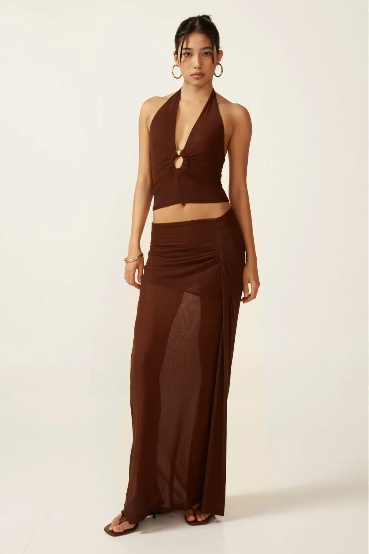 Ance Gria Nellie Maxi Set Brown Size 6 for rent on The Volte - main image