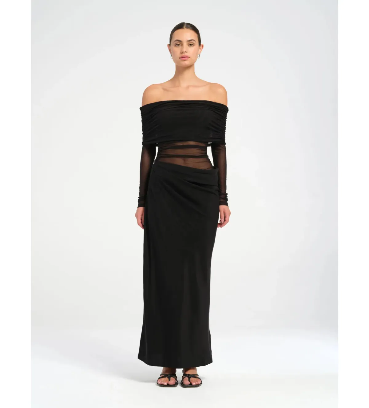 Benni Yasmin Off-Shoulder Maxi Dress Maxi Dress Black Size 10 - Image 1