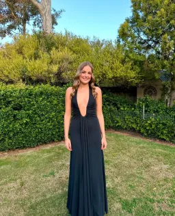 Misha Jennifer Cupro Maxi Dress Black Size 6/XS for rent on The Volte - image 1