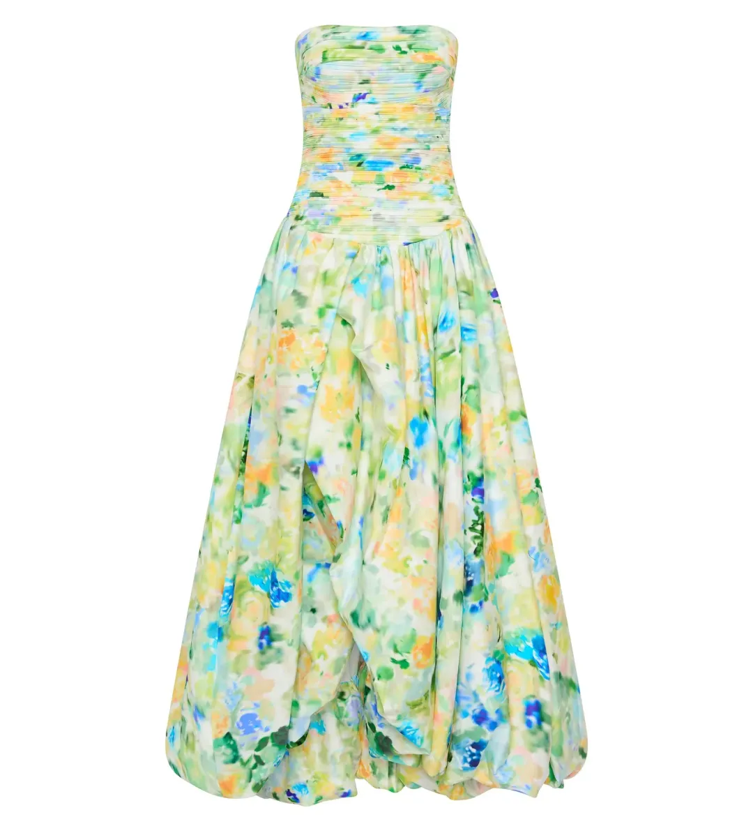 Aje Floral Haze Bubble Hem Maxi in Multicolour Size AU 10 for rent on The Volte - main image