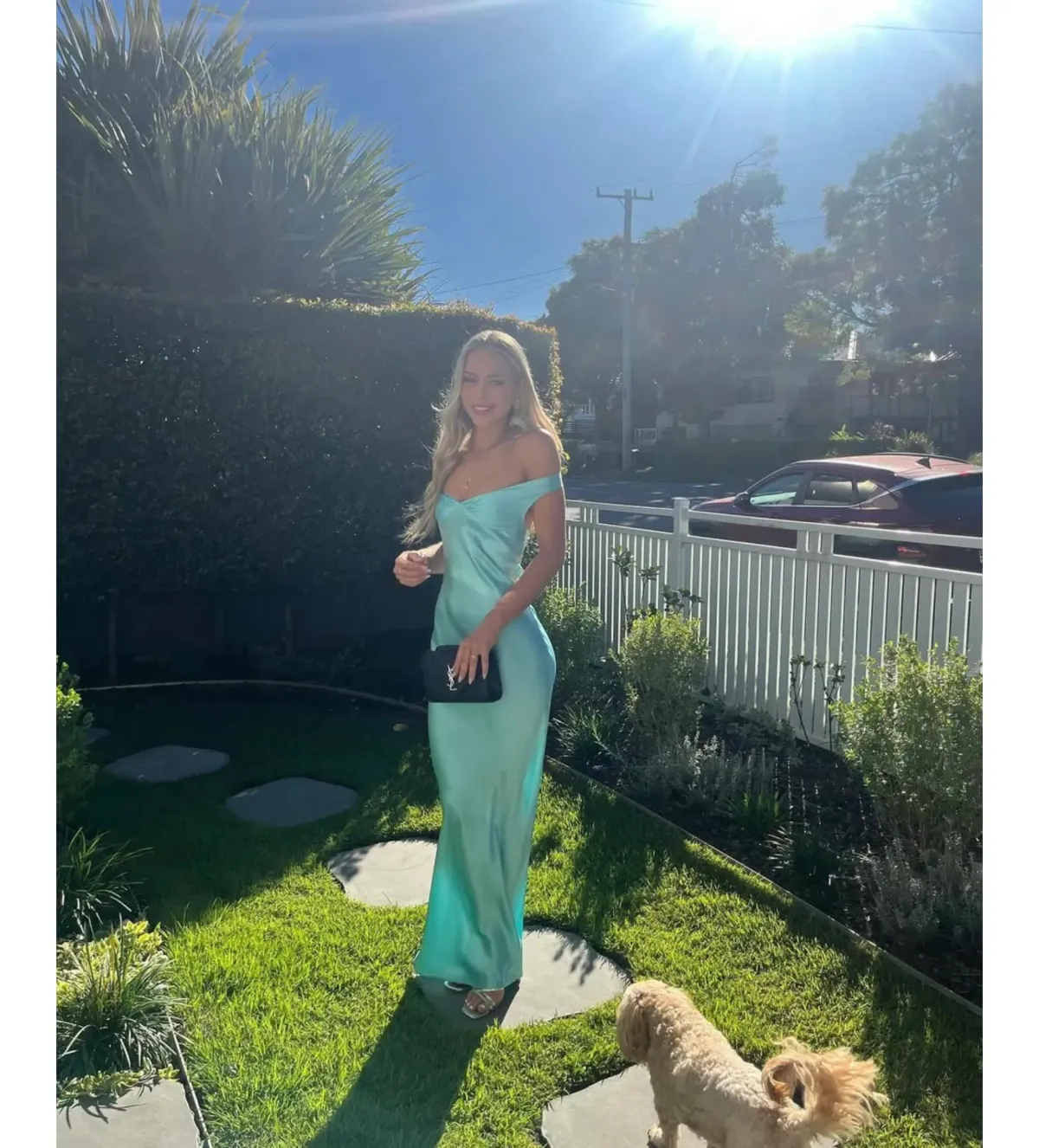 Natalie Rolt Bridget Gown in Turquoise Size 8 - Image 4