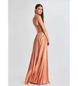 Retrofete Waldorf Dress in Apricot Size 6 for rent on The Volte - image 3