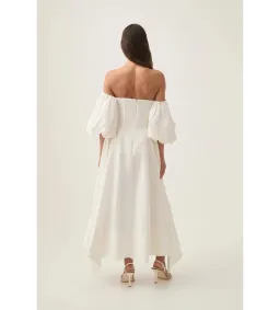 Aje Incarnation Midi Dress Ivory Size AU 10 for rent on The Volte - image 3