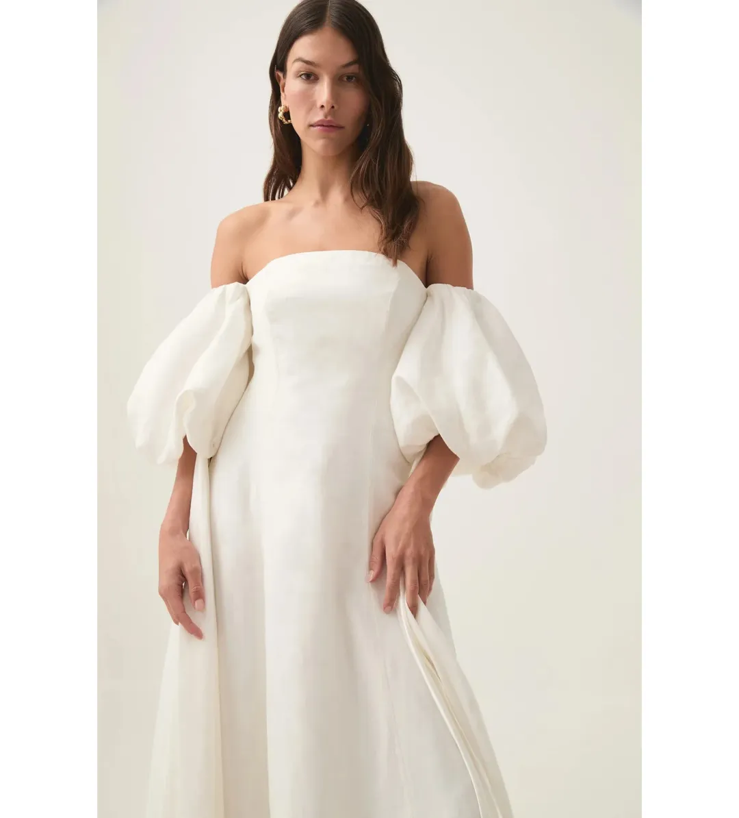 Aje Incarnation Midi Dress Ivory Size AU 10 for rent on The Volte - main image