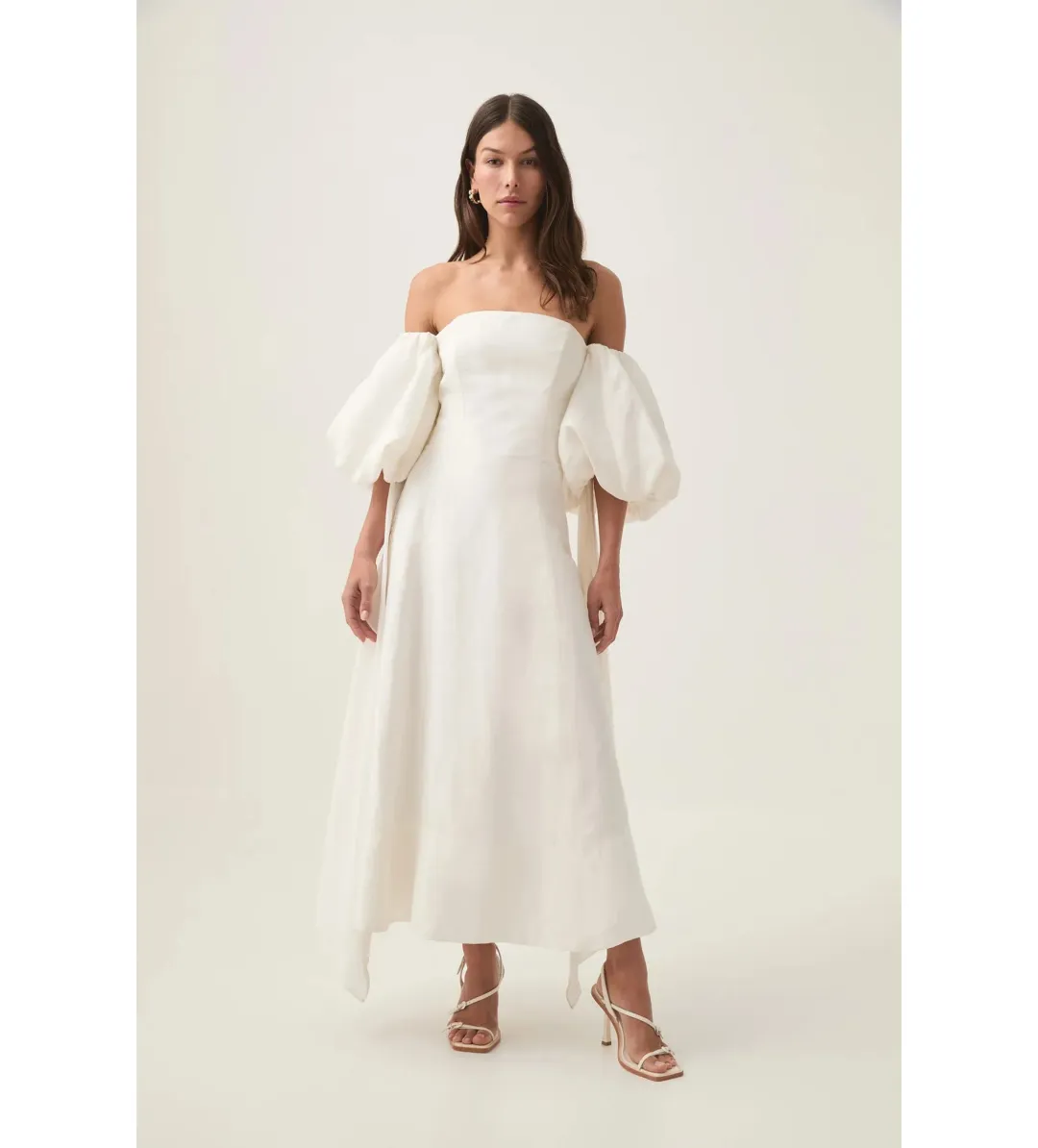 Aje Incarnation Midi Dress Ivory Size AU 10 for rent on The Volte - main image