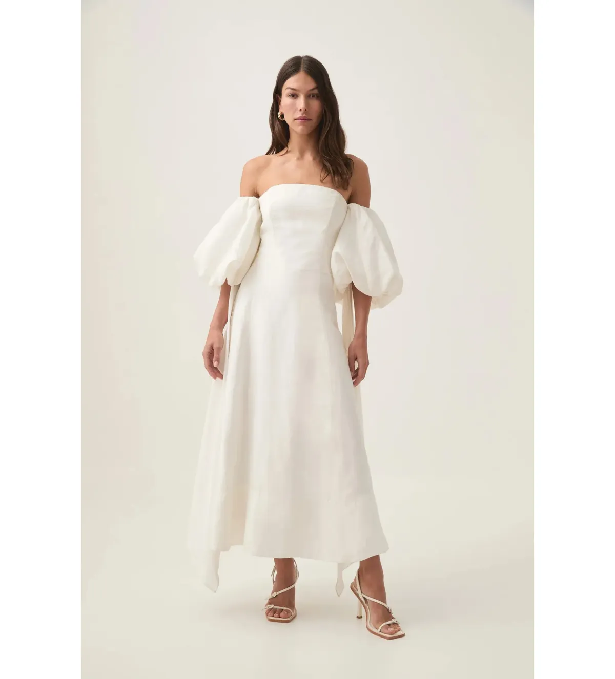 Aje Incarnation Midi Dress Ivory Size AU 10 for rent on The Volte - main image