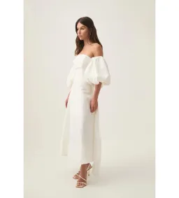 Aje Incarnation Midi Dress Ivory Size AU 10 for rent on The Volte - image 2