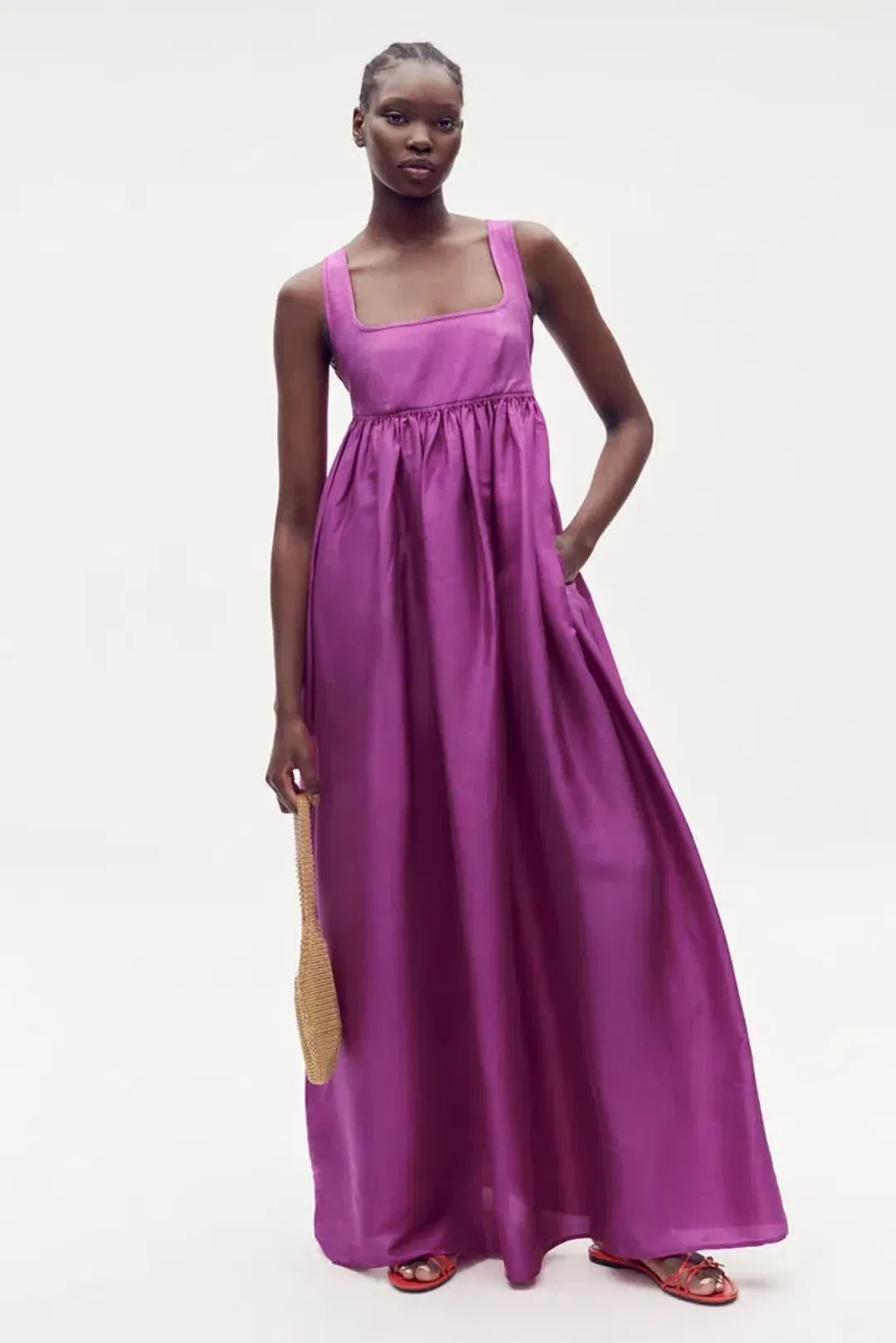 Oroton Strappy Sundress Maxi Magenta Size AU 8 for rent on The Volte - main image