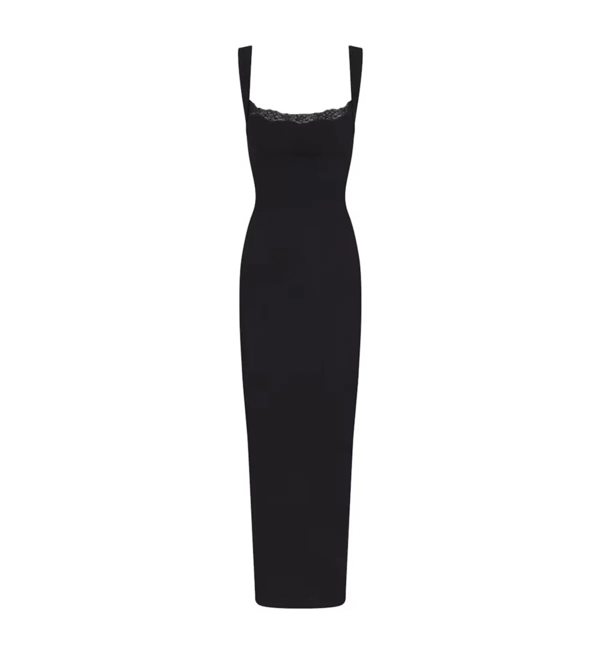 SKIMS Soft Lounge Lace Long Dress With Bralette Black Size S/AU 8 - Image 4