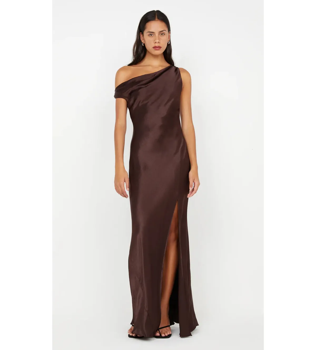 Bec & Bridge Sol Asym Dress Dark Chocolate Size 12 - Image 1