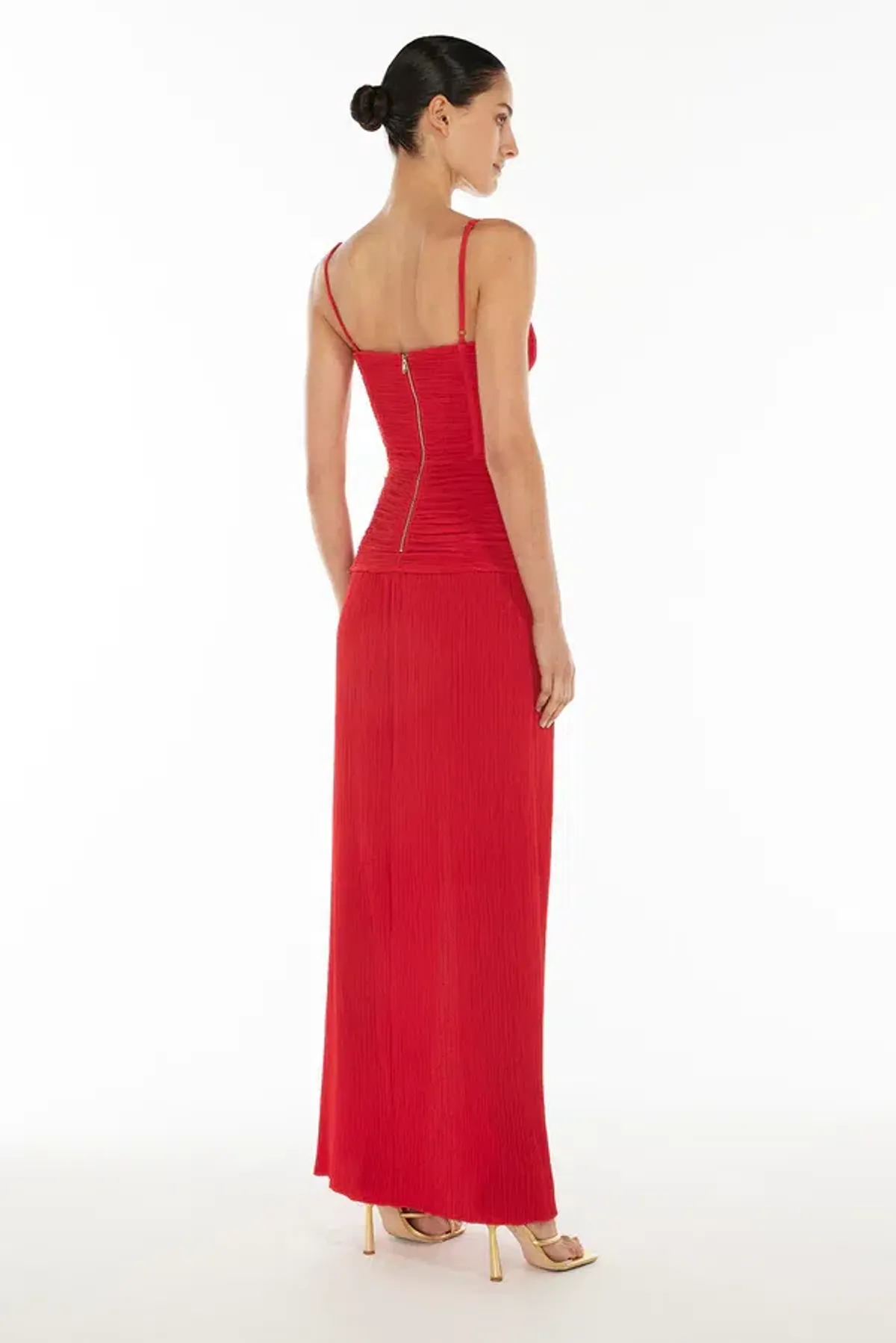 Manning Cartell Double Time Pleat Dress Red Size 8 - Image 3
