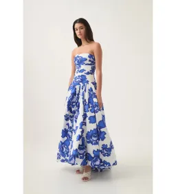 Aje Behold Maxi Dress in Boldly Blooming Cobalt Size 8 for rent on The Volte - image 2