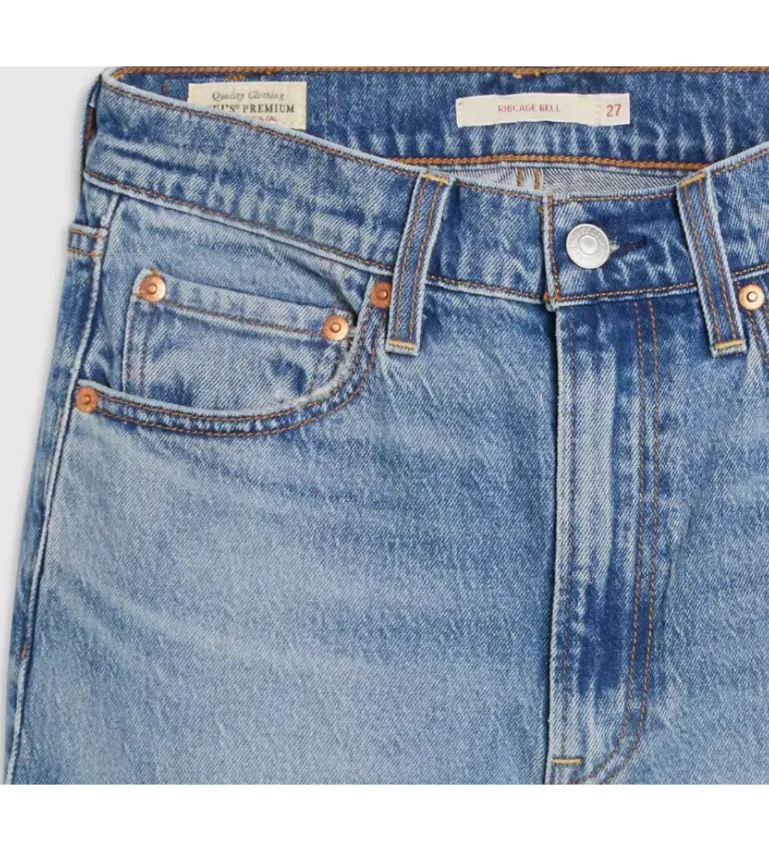Levi's Ribcage Bell Jeans Next Saturday No Crease Blue Size AU 6 for rent on The Volte - main image